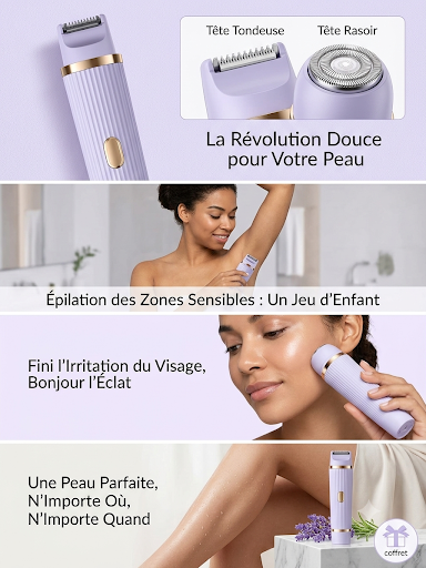Rasoir Électrique 2en1 Mervalia – Épilation Douce Corps & Visage